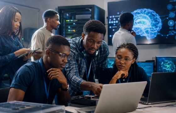 Young Nigerian technology professionals working on locally relevant artificial intelligence systems