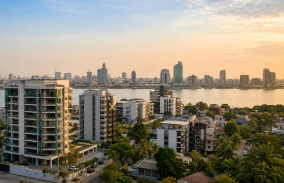 Lagos waterfront skyline and modern residential properties for diaspora buyers