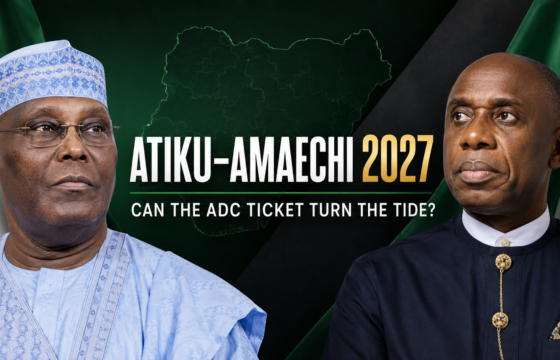 Atiku Abubakar and Rotimi Amaechi featured in a DiasporaTV analysis of the ADC ticket for Nigeria's 2027 presidential election